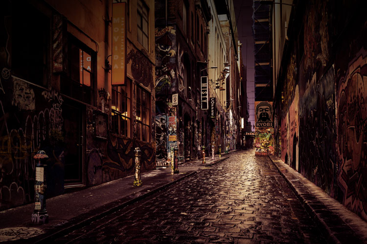 narrow street in the city